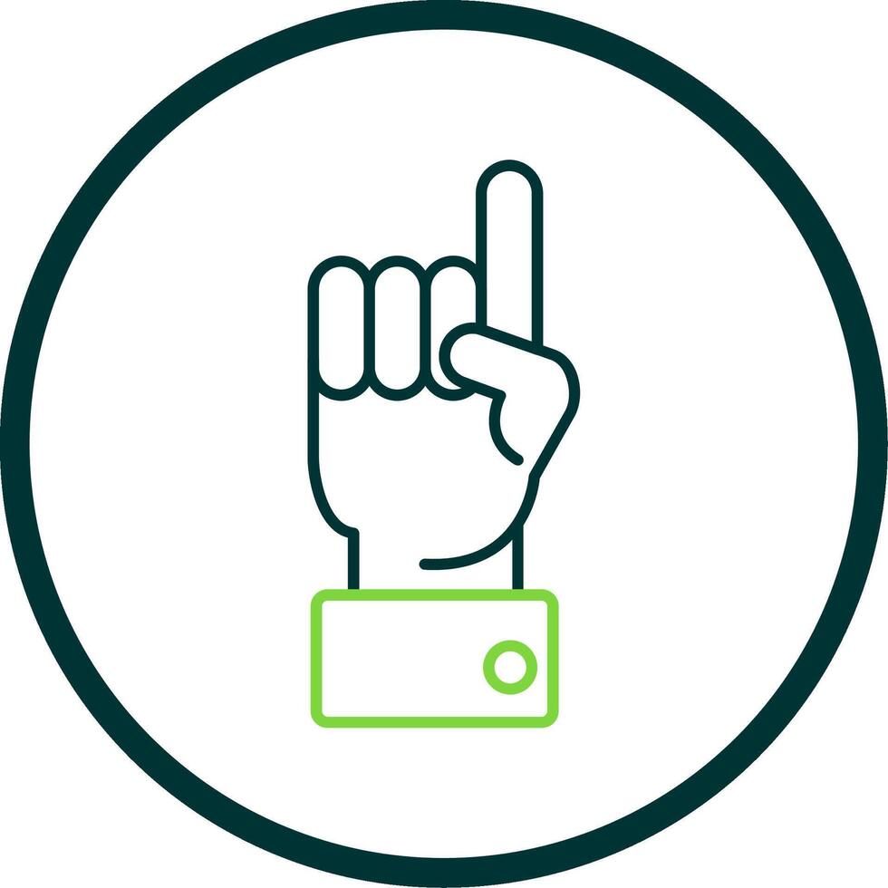 Raised Finger Line Circle Icon vector