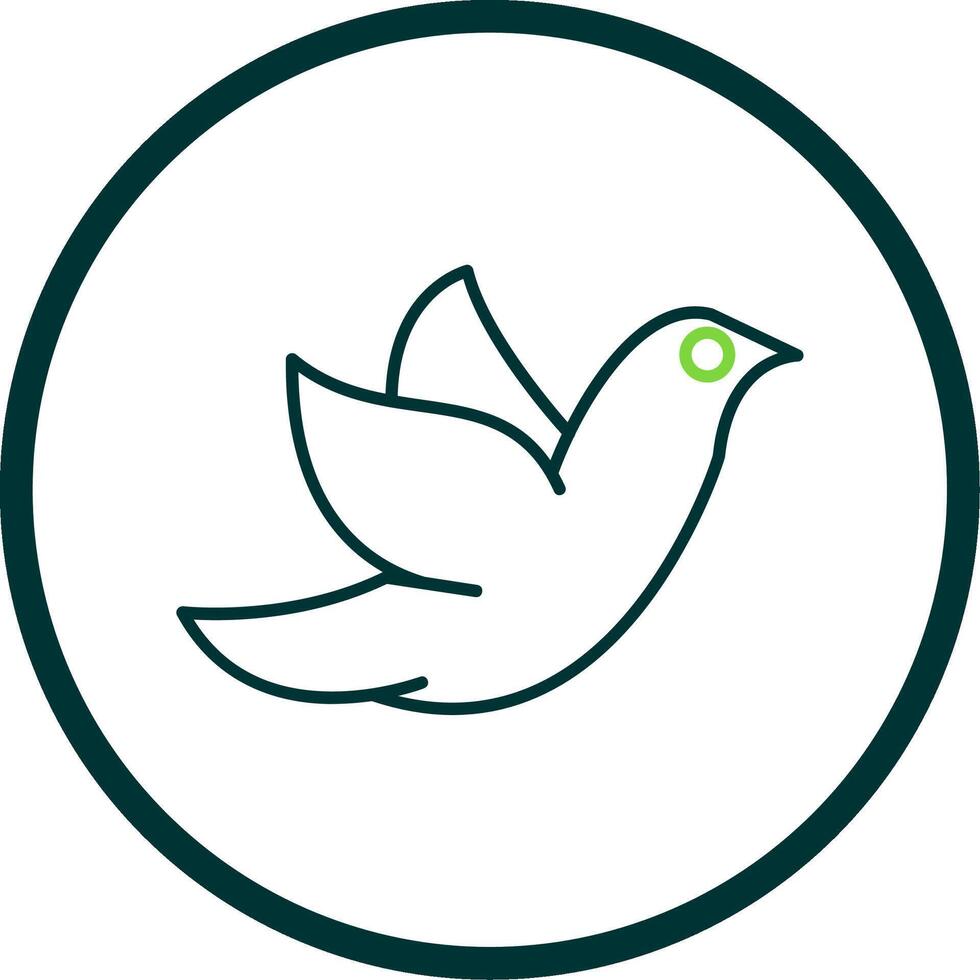 Dove Line Circle Icon vector
