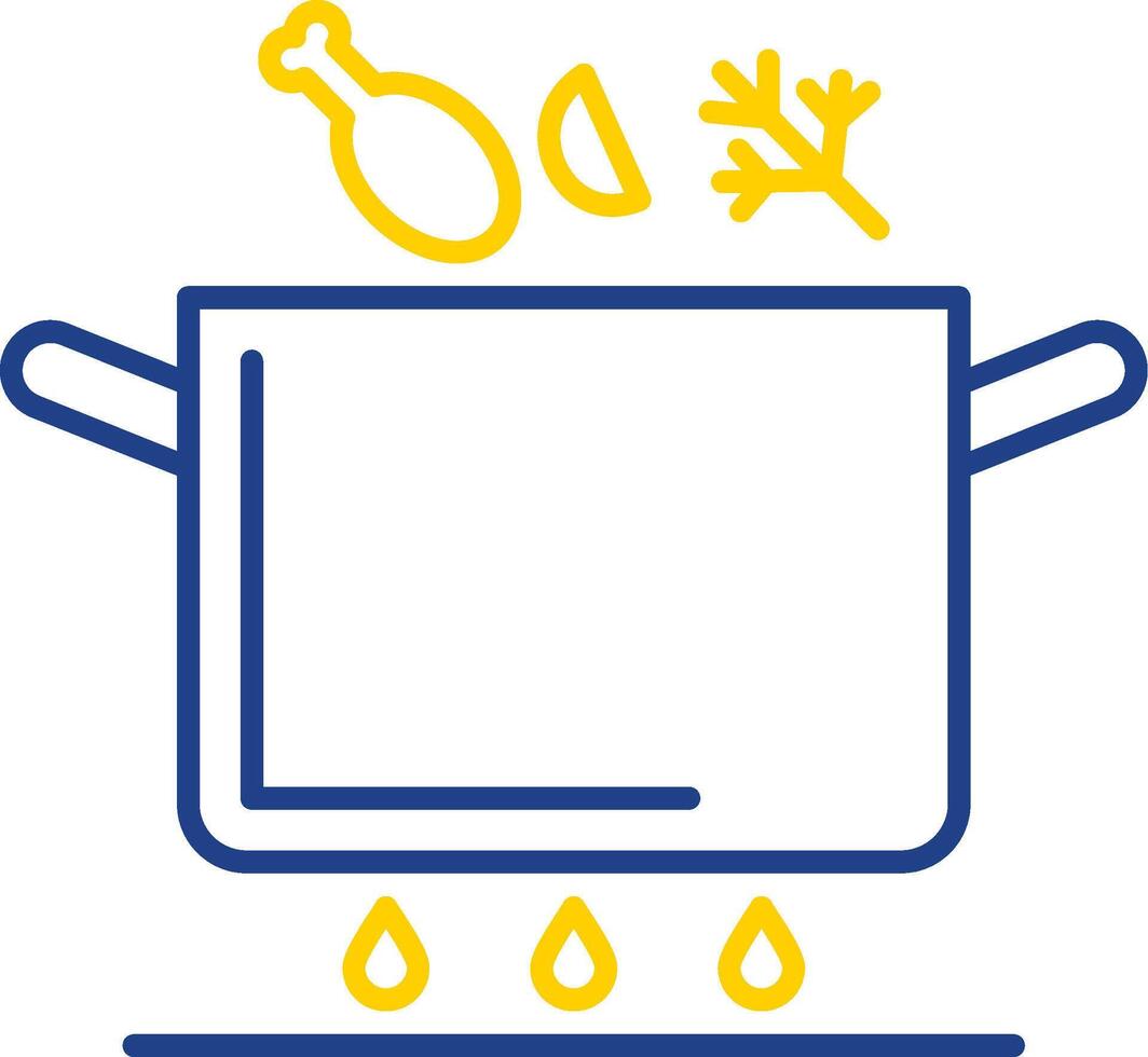 Soup Pot Line Two Color Icon vector