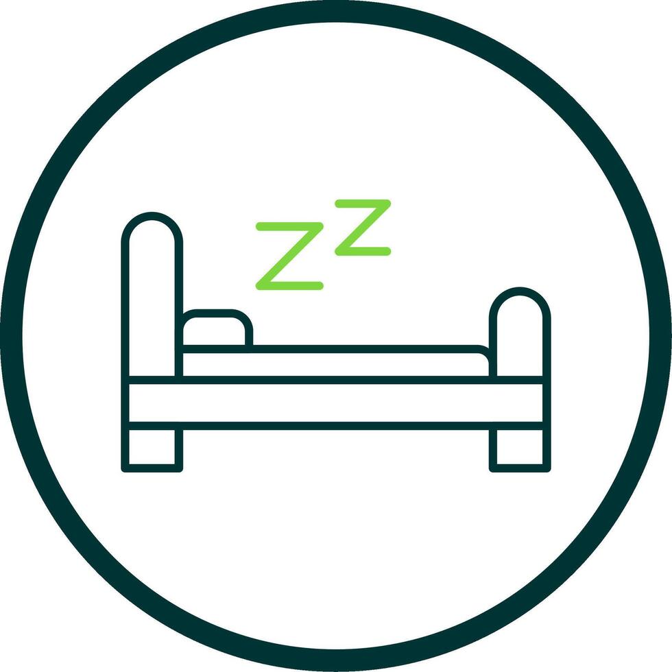 Bed Line Circle Icon vector