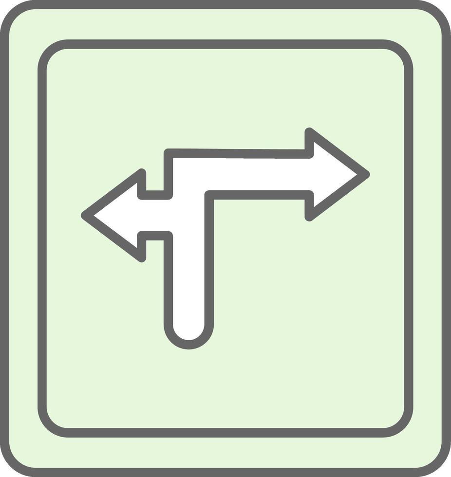 Turn Direction Fillay Icon vector