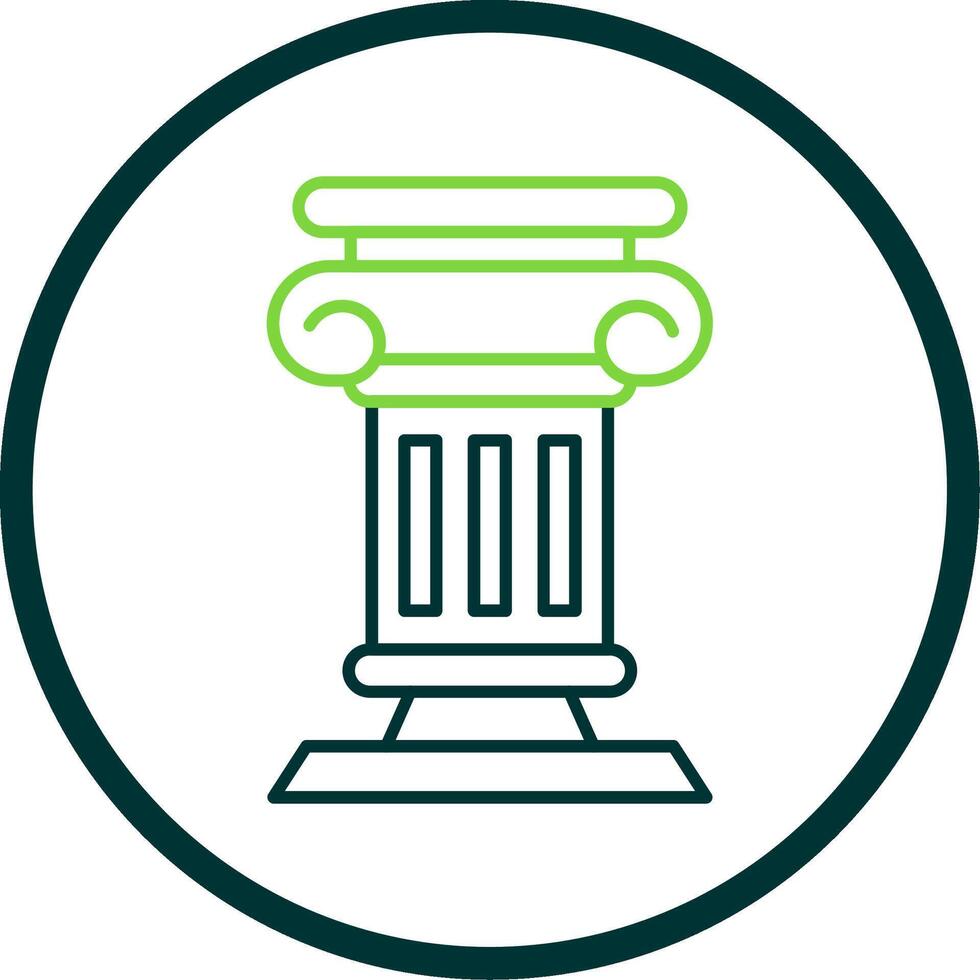 Pillar Line Circle Icon vector