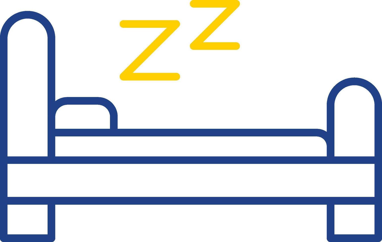 Bed Line Two Color Icon vector