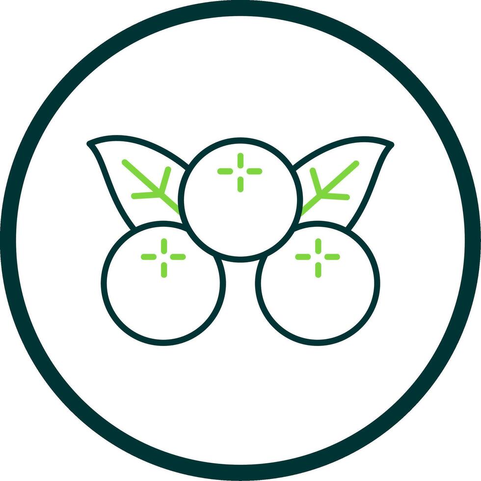 Berries Line Circle Icon vector