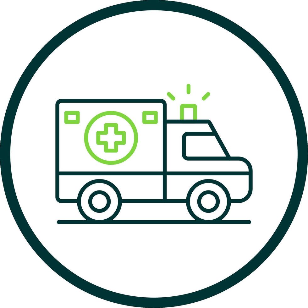 Ambulance Line Circle Icon vector