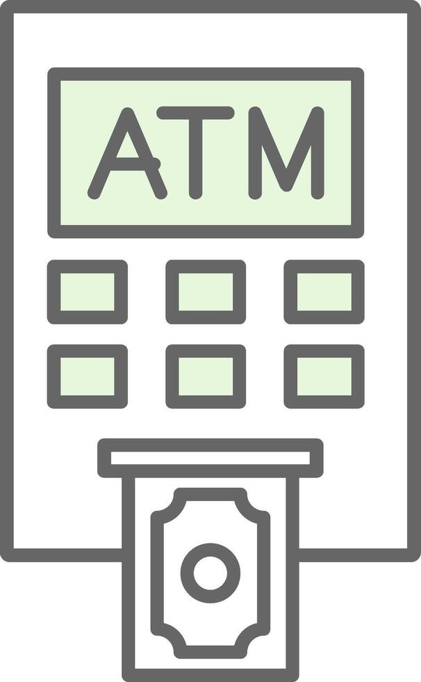 Atm Machine Fillay Icon vector