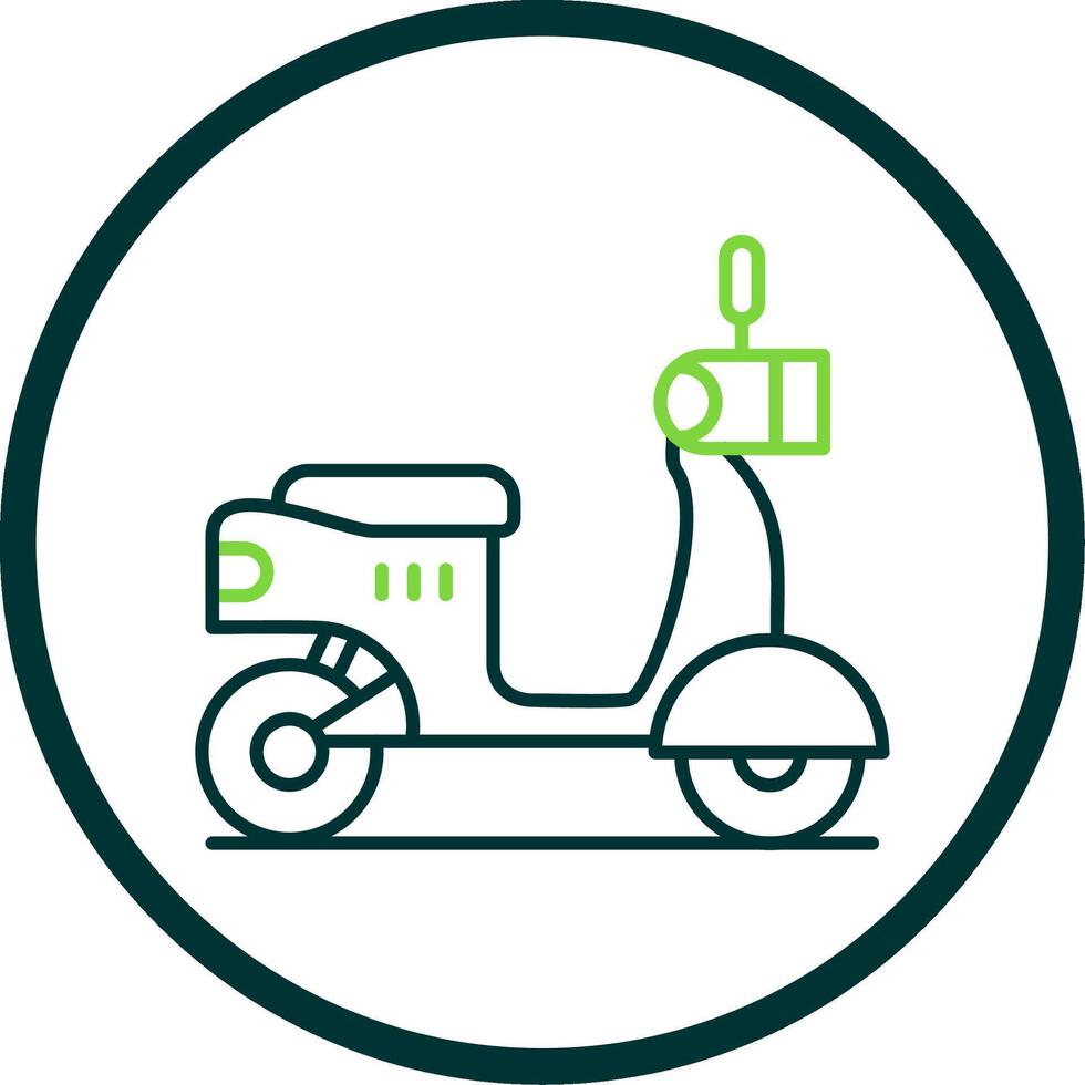 scooter línea circulo icono vector