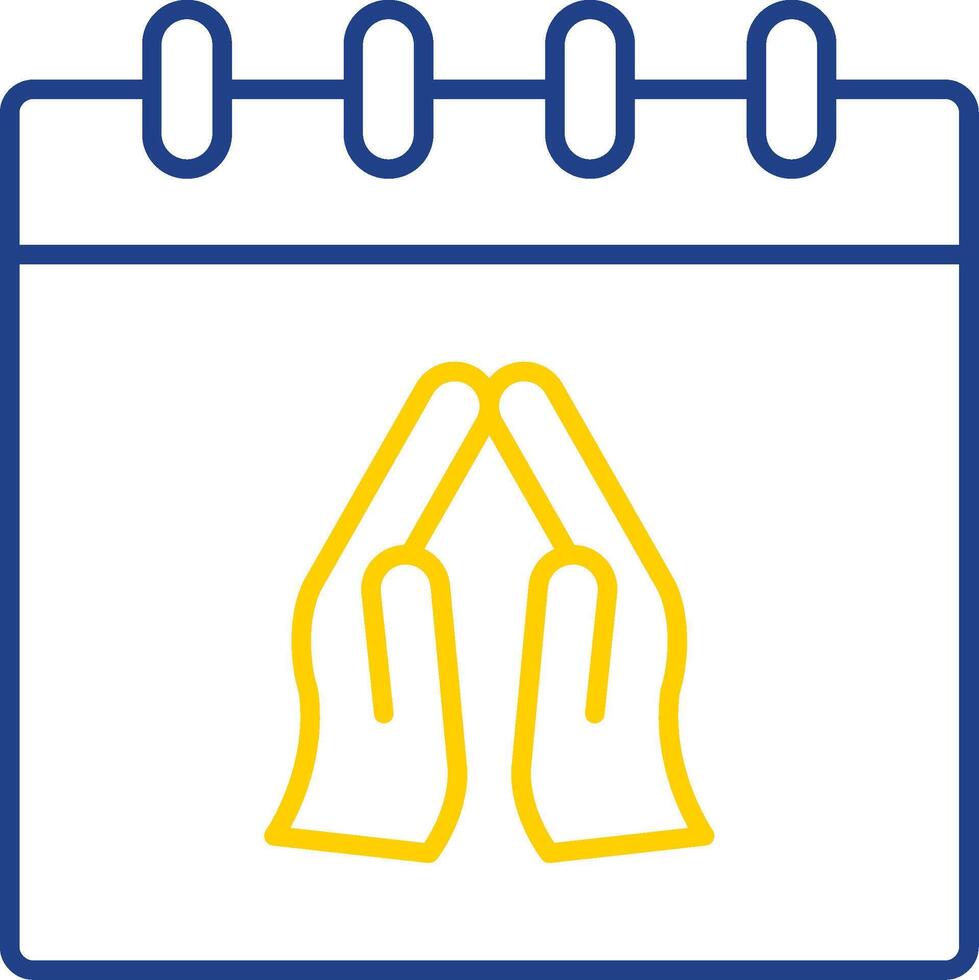 Praying Line Two Color Icon vector