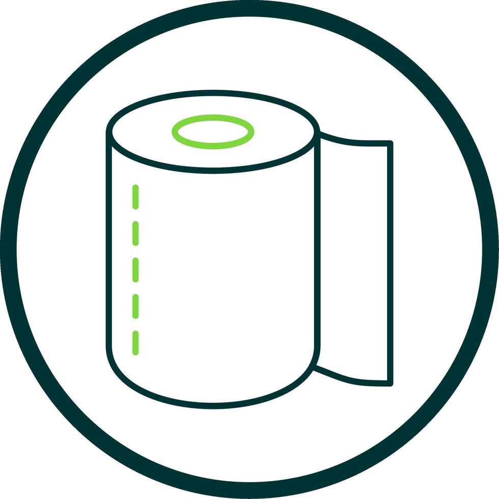 Toilet Roll Line Circle Icon vector