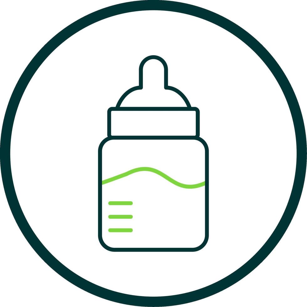 Baby Bottle Line Circle Icon vector