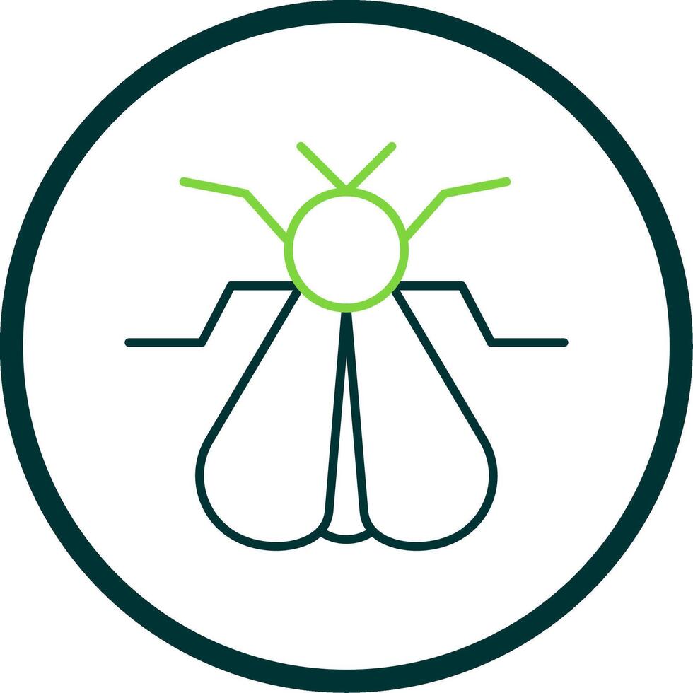 Moth Line Circle Icon vector