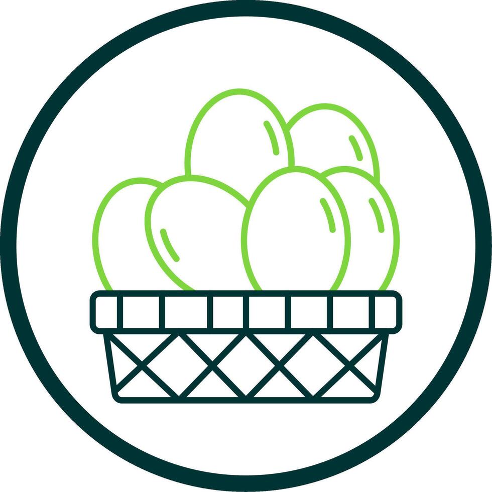 Eggs Basket Line Circle Icon vector