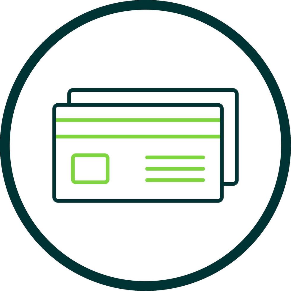 Debit Card Line Circle Icon vector