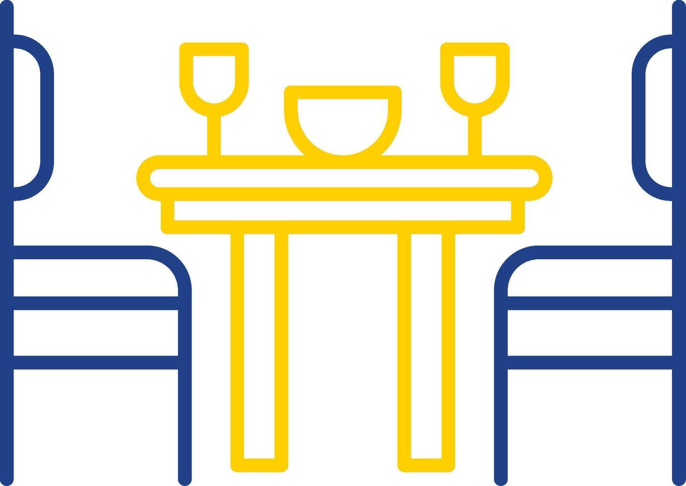 Dining Room Line Two Color Icon vector