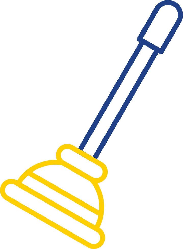 Plunger Line Two Color Icon vector