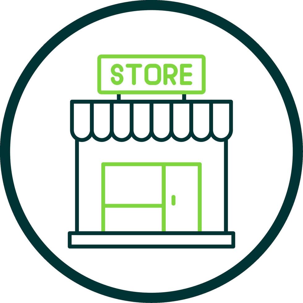 Store Line Circle Icon vector