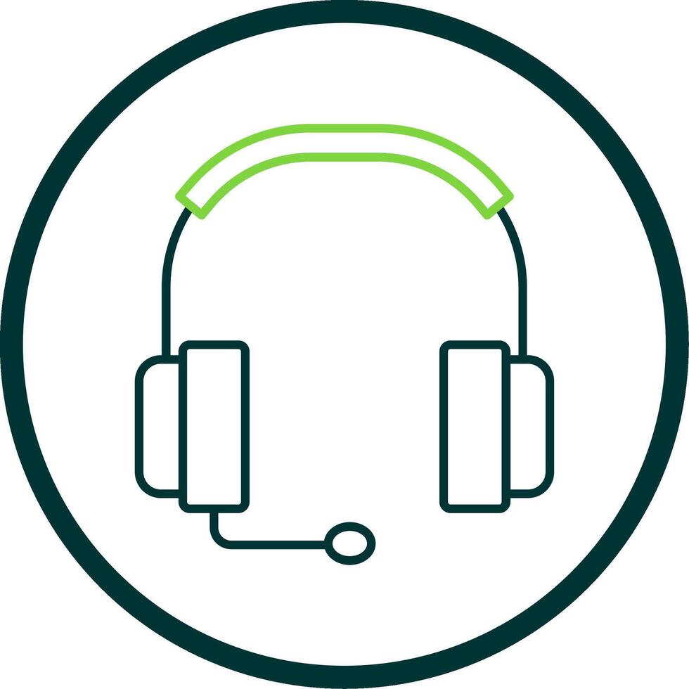 Headphones Line Circle Icon vector