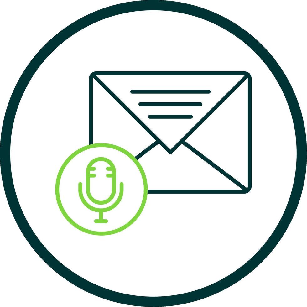 Audio Message Line Circle Icon vector