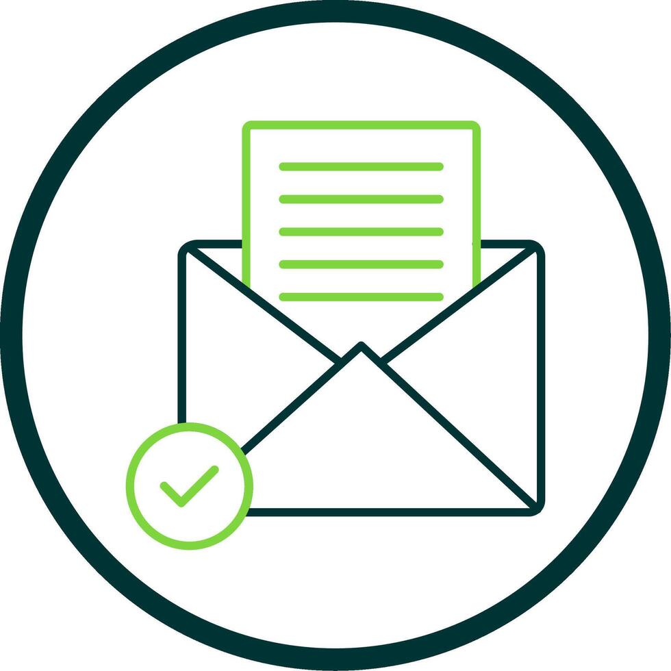 Open Email Line Circle Icon vector