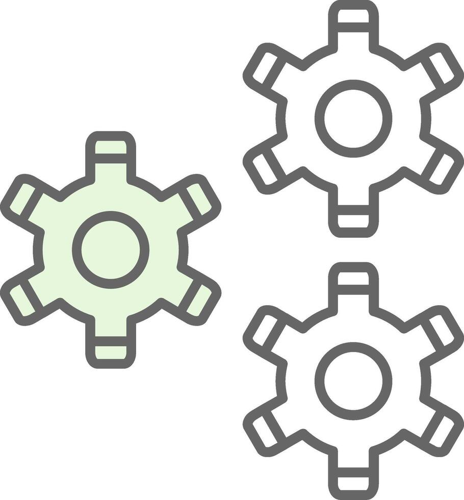 Gears Fillay Icon vector