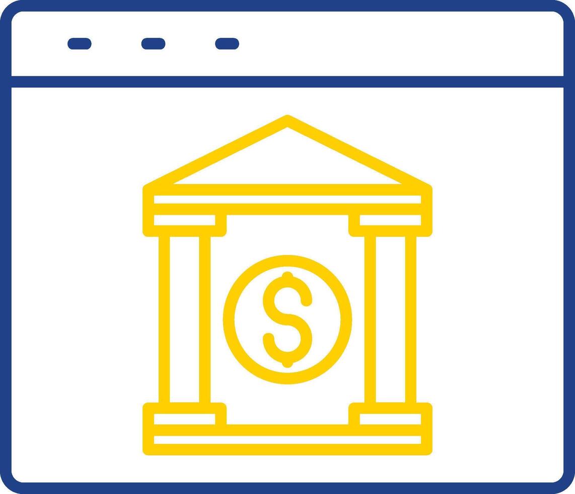 Internet Banking Line Two Color Icon vector