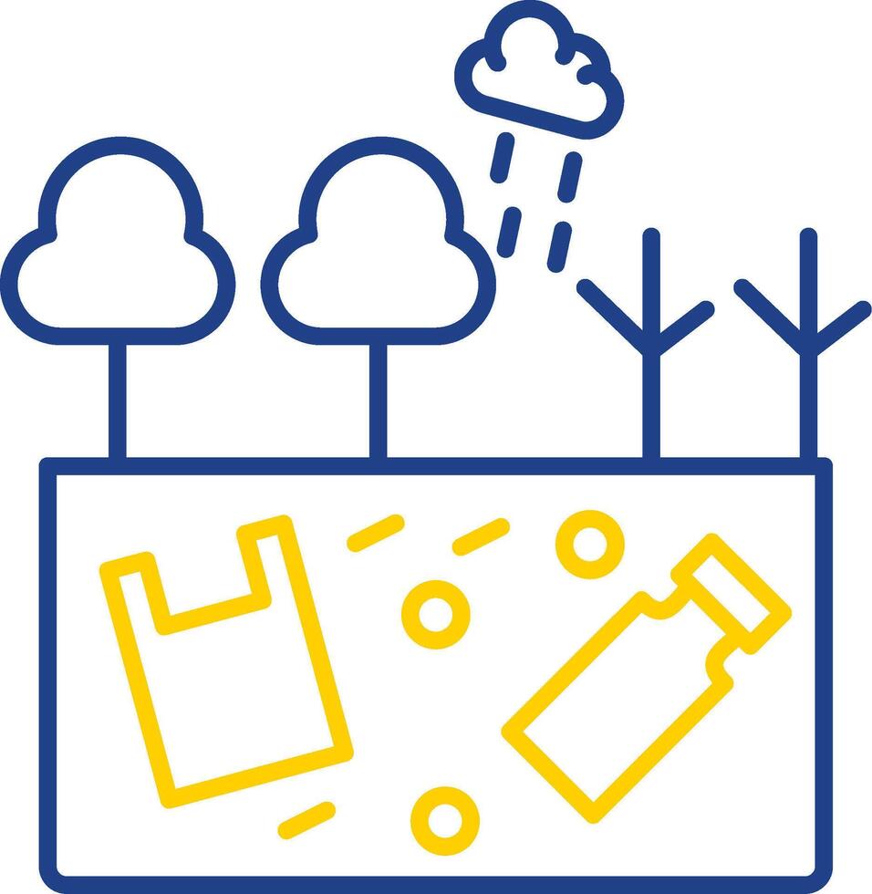 Land Pollution Line Two Color Icon vector