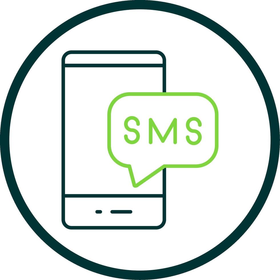 Sms Line Circle Icon vector