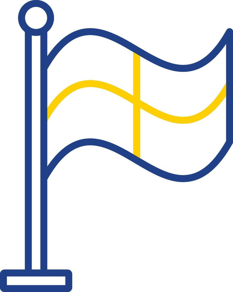 Flag Line Two Color Icon vector