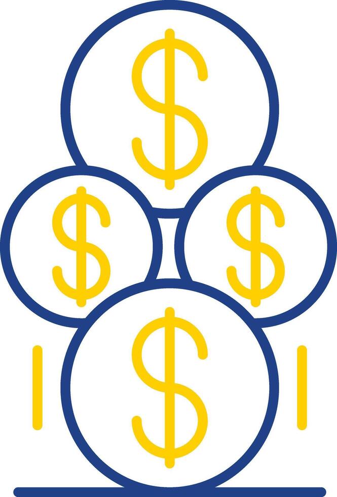 Coins Line Two Color Icon vector