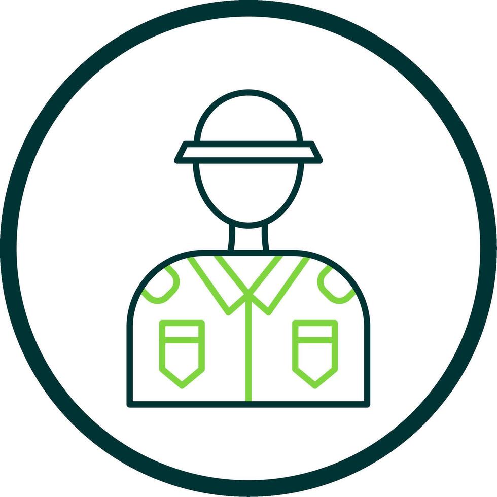 Soldier Line Circle Icon vector