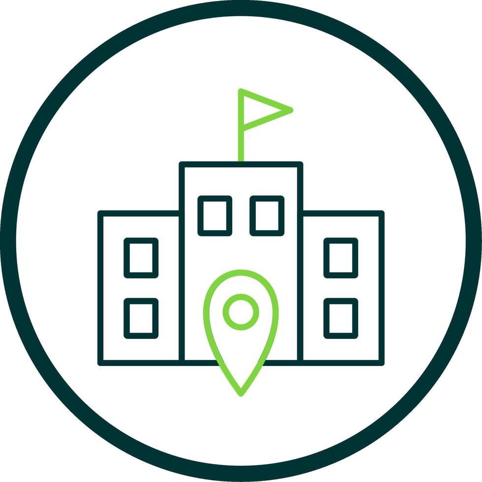 Polling Place Line Circle Icon vector