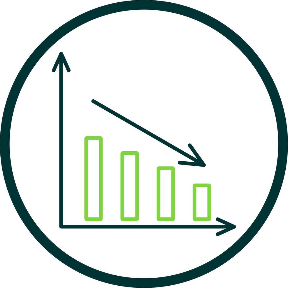 Bar Chart Line Circle Icon vector