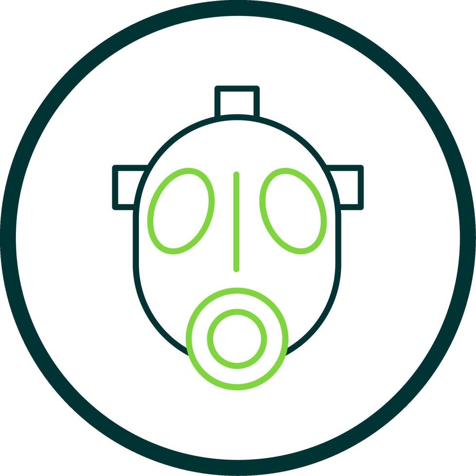 Gas Mask Line Circle Icon vector