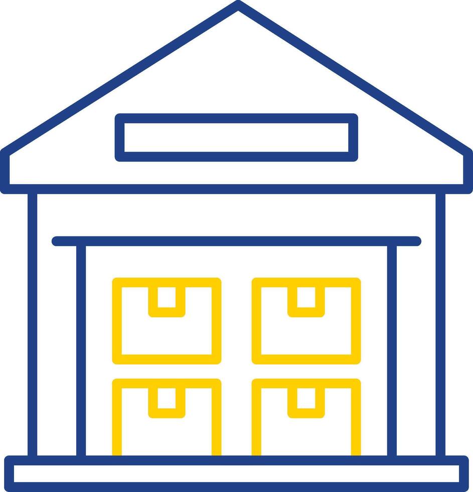 Warehouse Line Two Color Icon vector