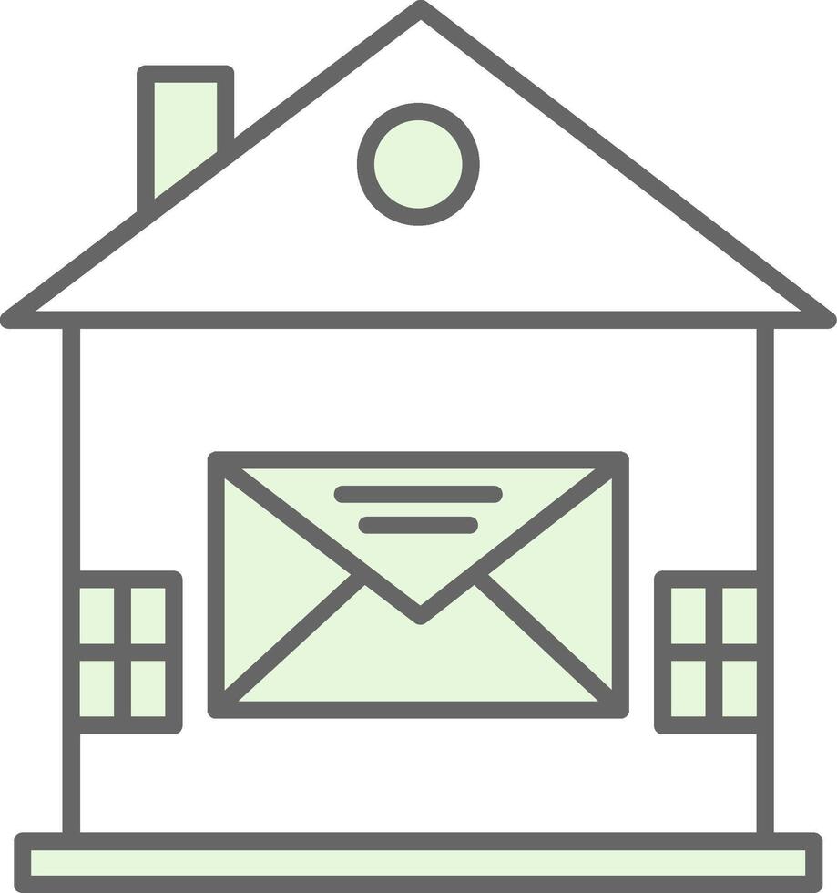 House Mail Fillay Icon vector