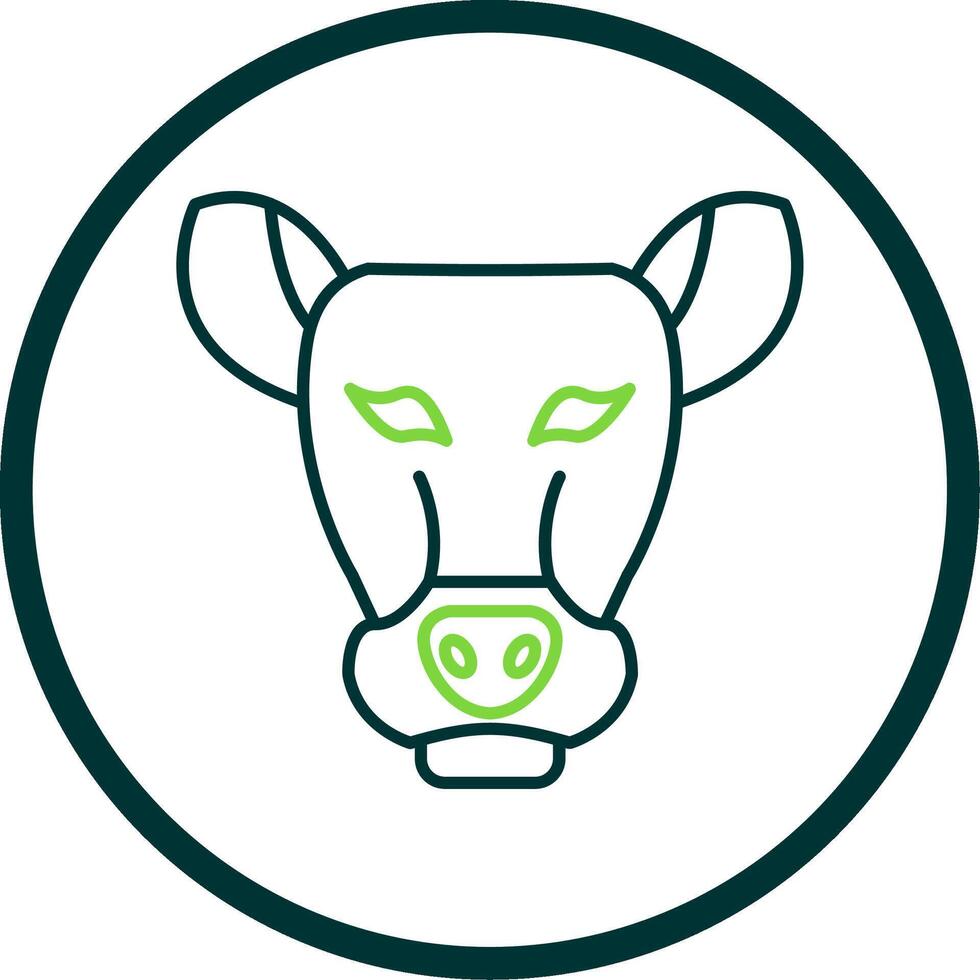 Llama Line Circle Icon vector