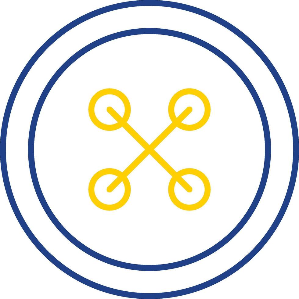 Cloth Button Line Two Color Icon vector