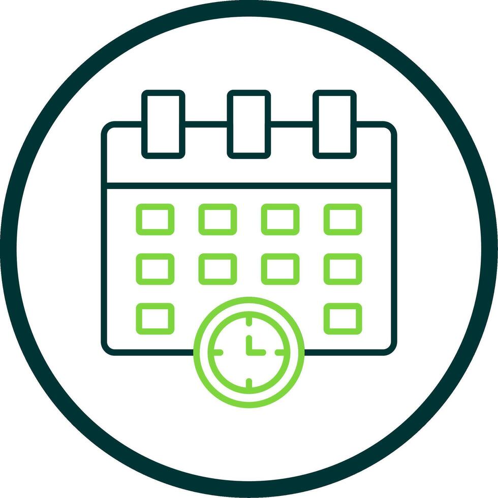 Schedule Line Circle Icon vector