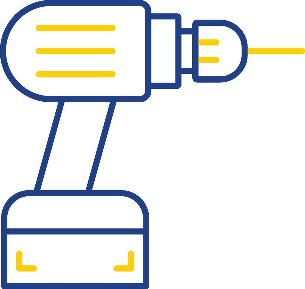 Electric Drill Line Two Color Icon vector