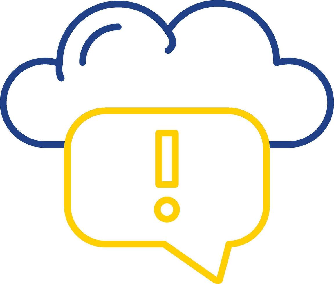 Cloud Messaging Line Two Color Icon vector