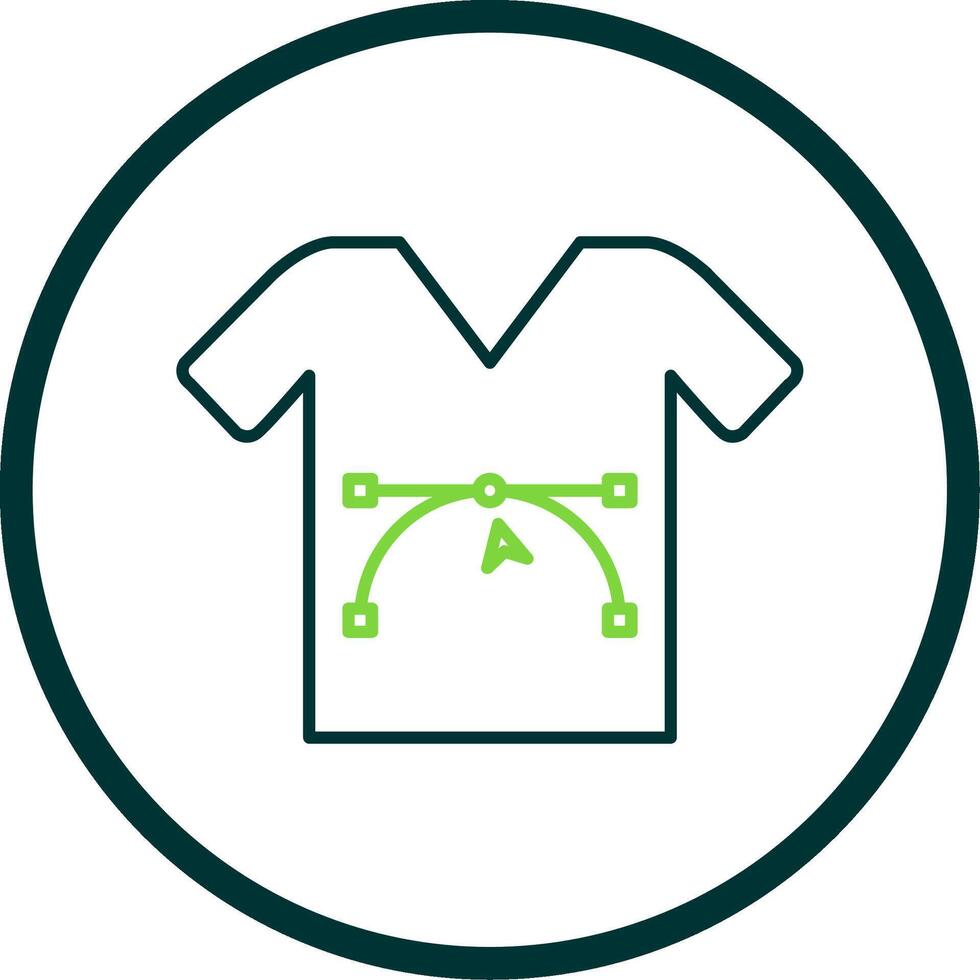 Shirt Design Line Circle Icon vector