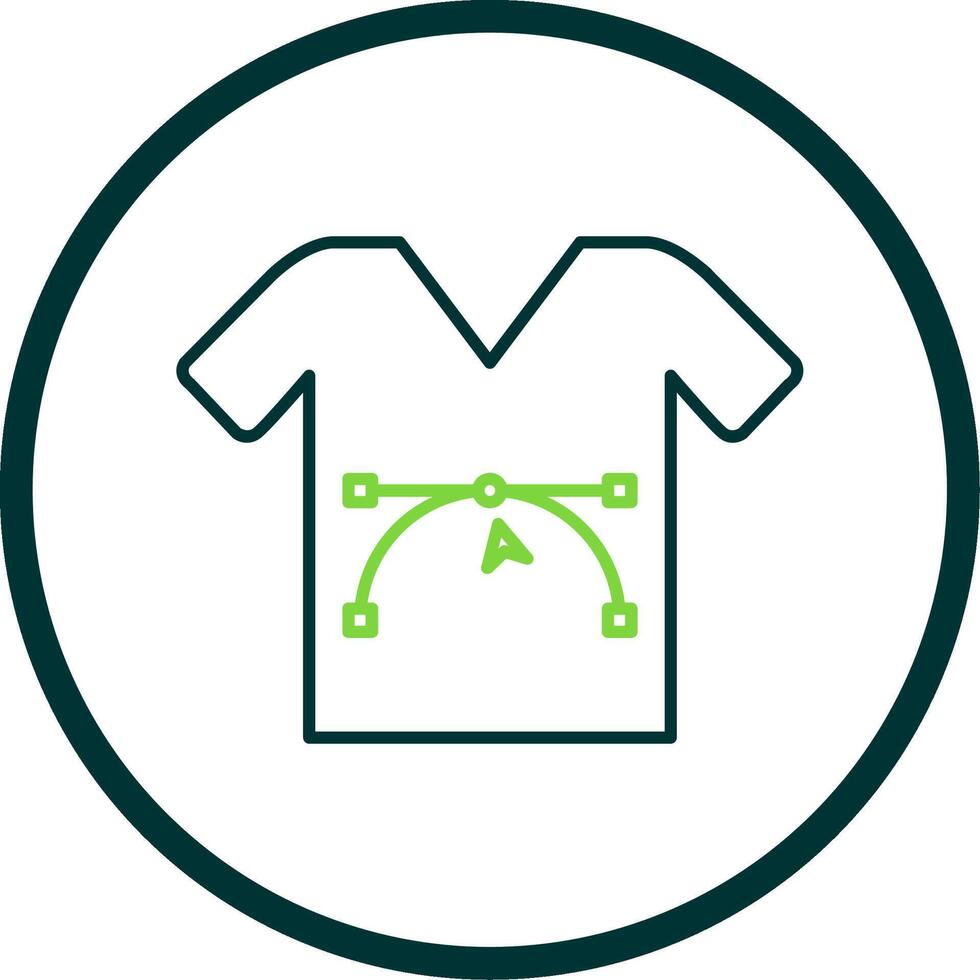 Shirt Design Line Circle Icon vector