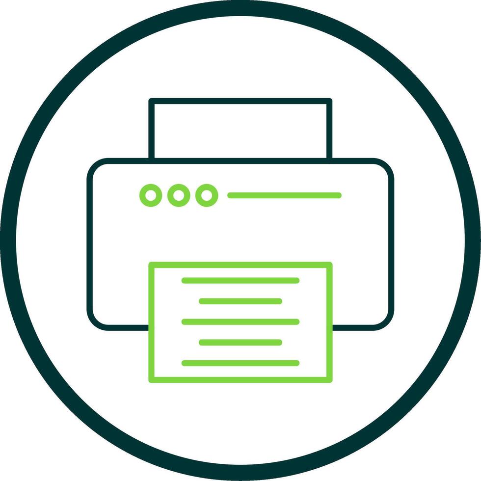 Printer Line Circle Icon vector