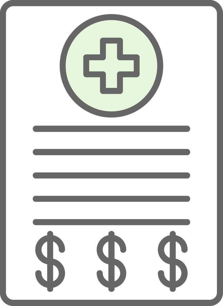 Medical Bill Fillay Icon vector