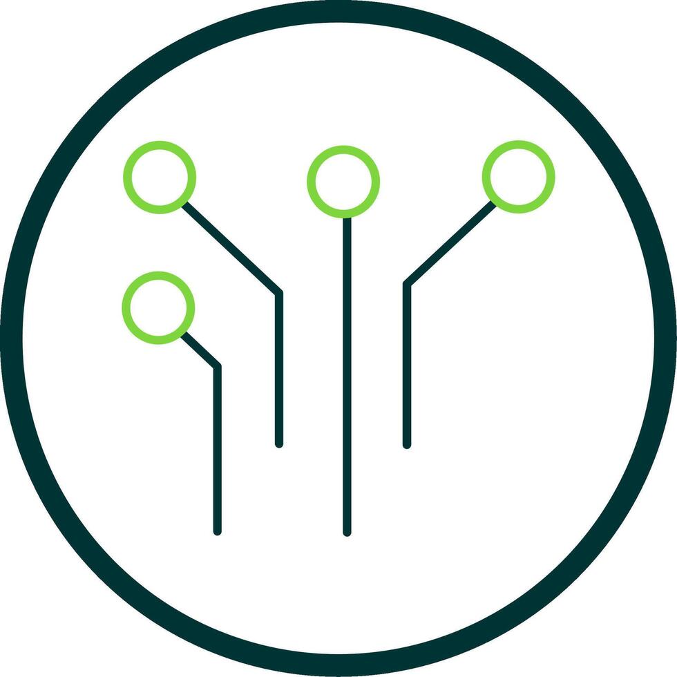 Electronic Circuit Line Circle Icon vector