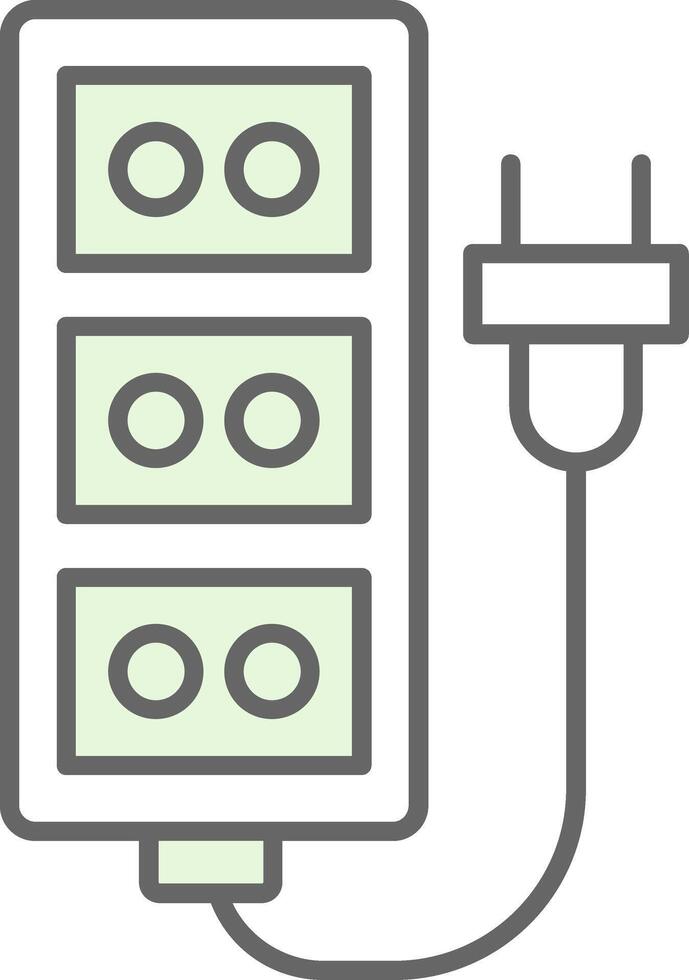 Extension Cord Fillay Icon vector