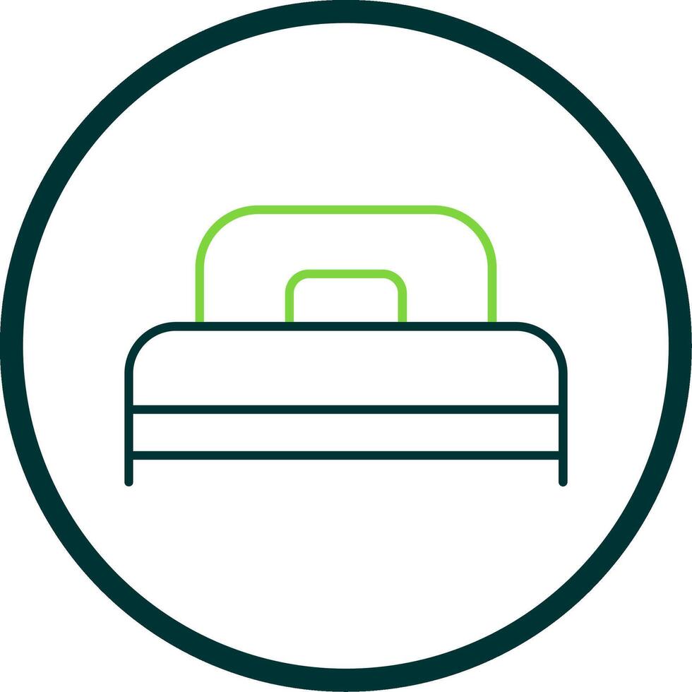 Single Bed Line Circle Icon vector