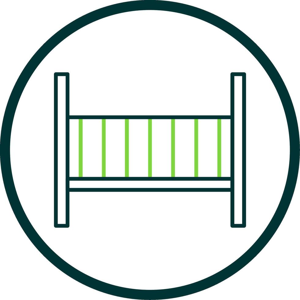 Baby Crib Line Circle Icon vector