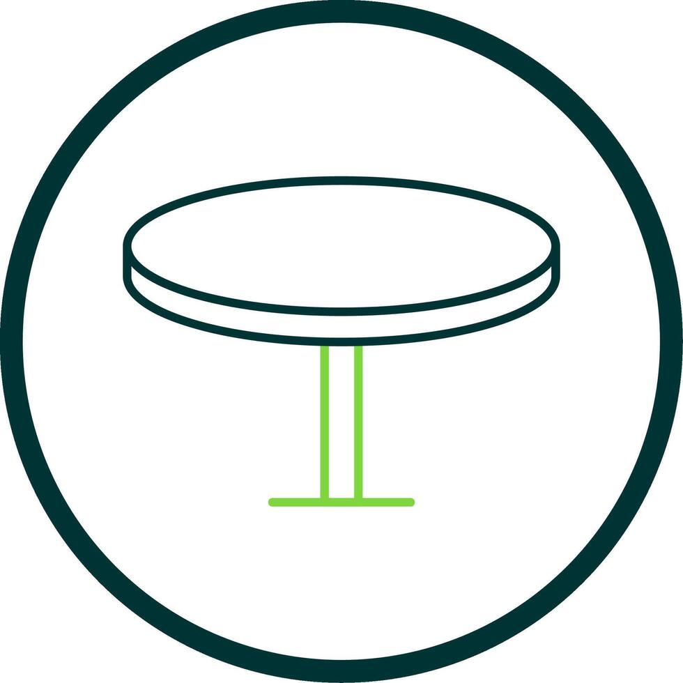 Round Table Line Circle Icon vector
