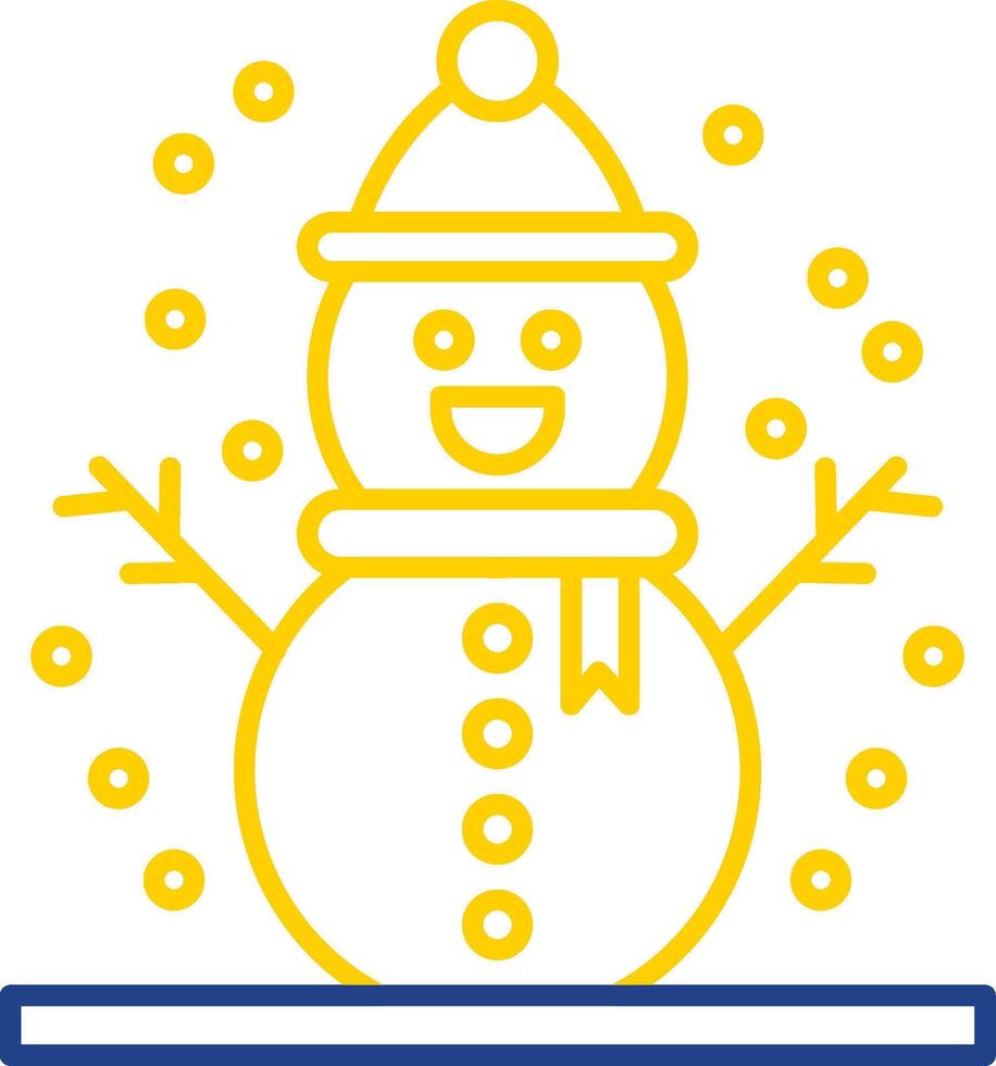 Snowman Line Two Color Icon vector